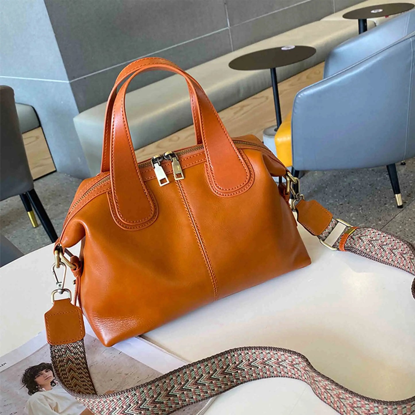 Vintage Genuine Leather Retro Shoulder Handbag