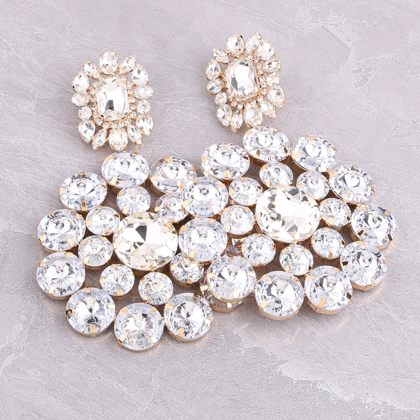 Big Rhinestone Drop Dangle Earrings