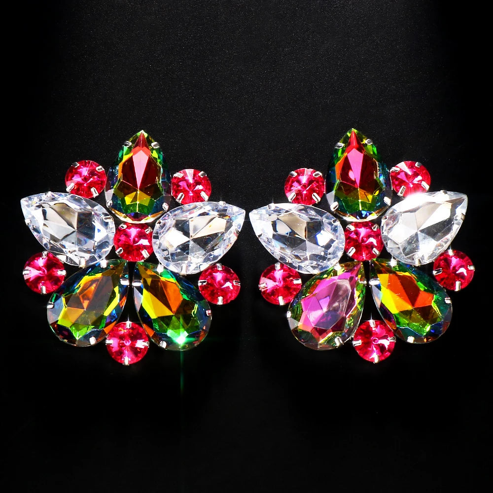 Flower Clip on Earrings Non Piercing Accessories