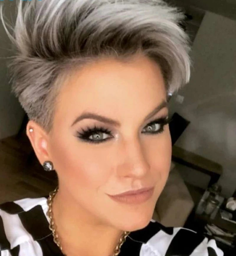 Short Pixie Straight Bob Human Hair Lace Wigs
