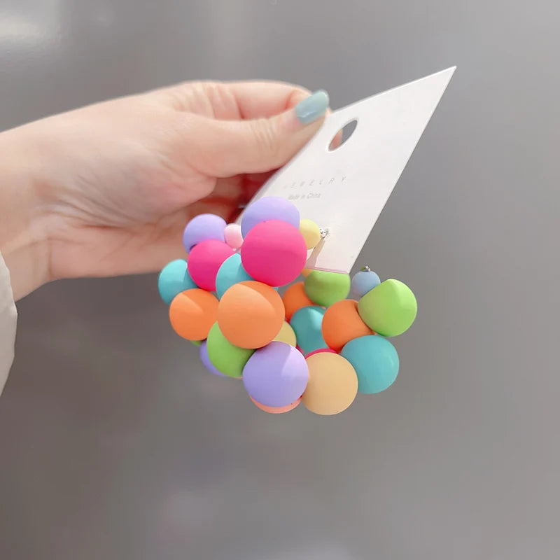 Colorful Cc Earrings Korean Exaggerated Fashion Cute Luxury、girl、earrings for Women Jewelry Accessories Party Wedding Gift