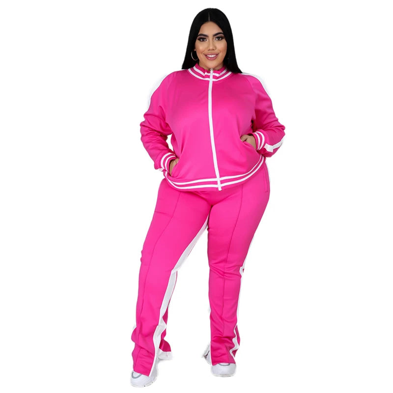 Plus Size Two Piece Set Women Jogger