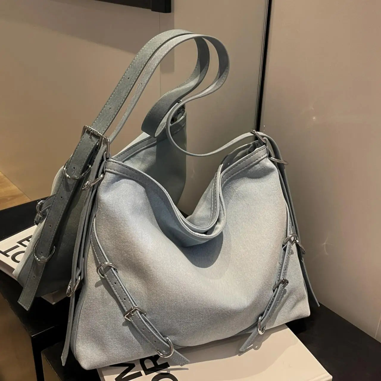 Denim Large Capacity Shoulder Messenger Bag