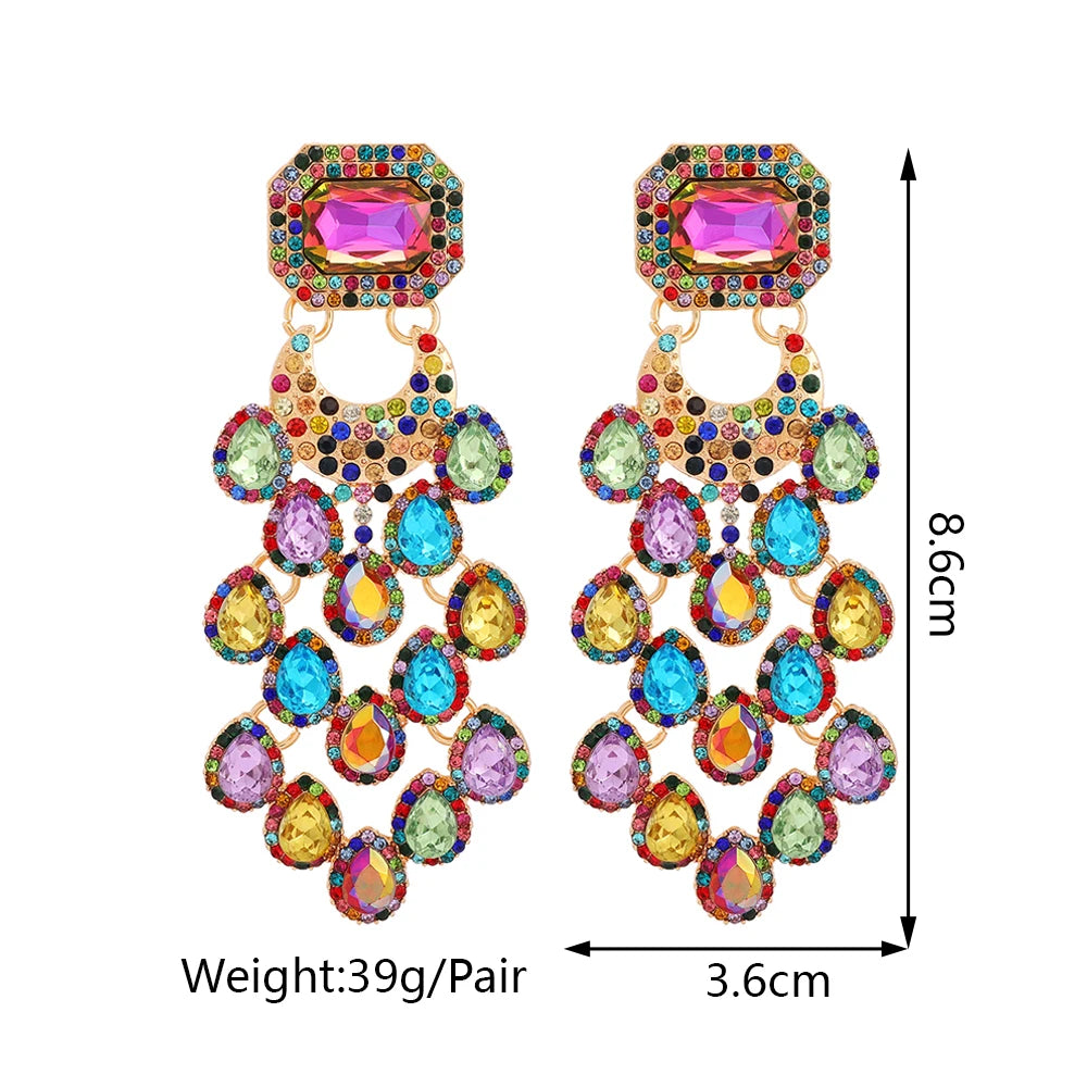 Elegant Dangeling Rhinestone Earrings