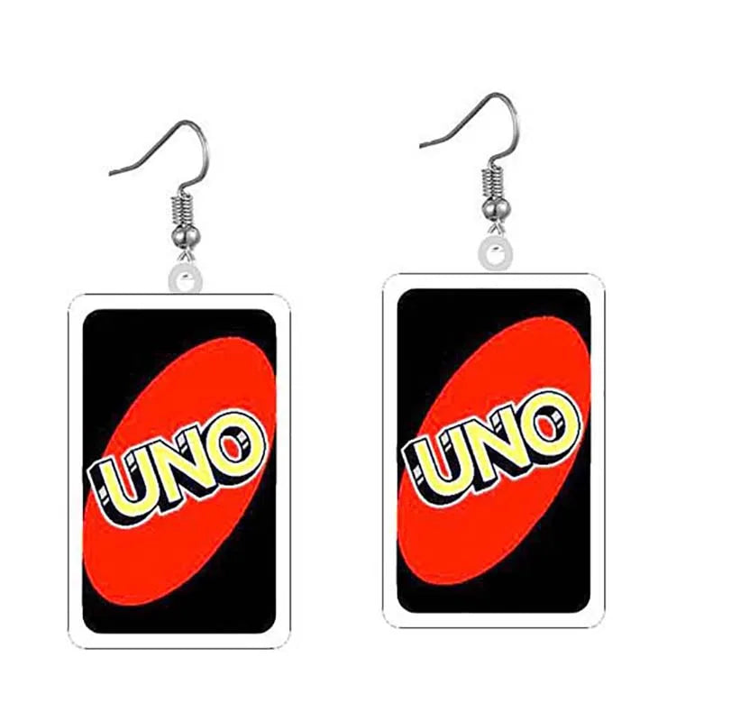 Acrylic Earrings Two-sided Rectangle Drop Earrings Magic Poker Game Card Crafts Dangle Acrylic Jewelry for Girl Woman Gift