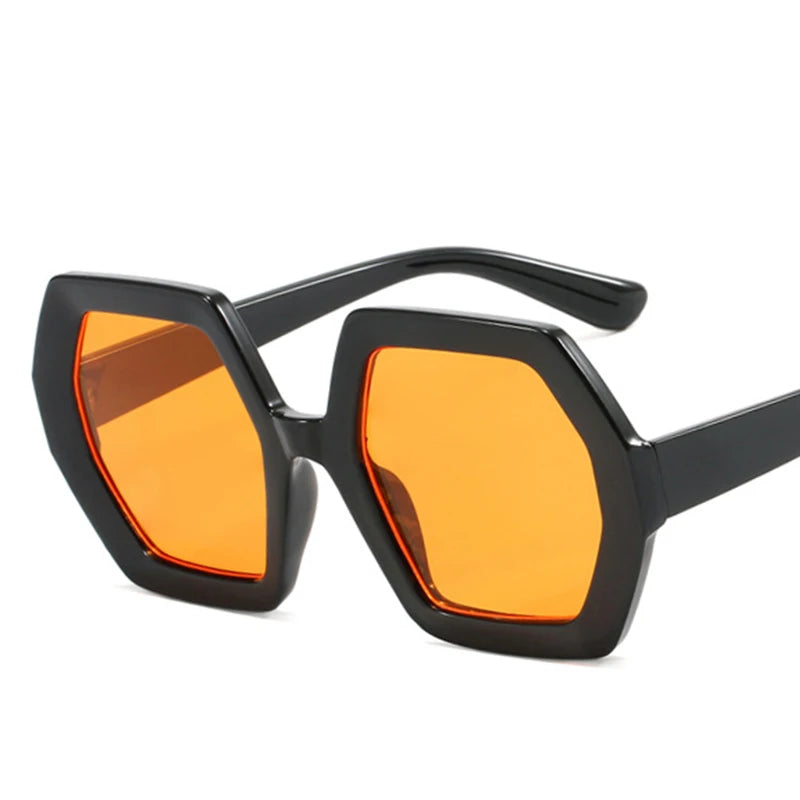 Square Irregular Sunglasses Women Oversized Polygon Luxury Yellow Shades