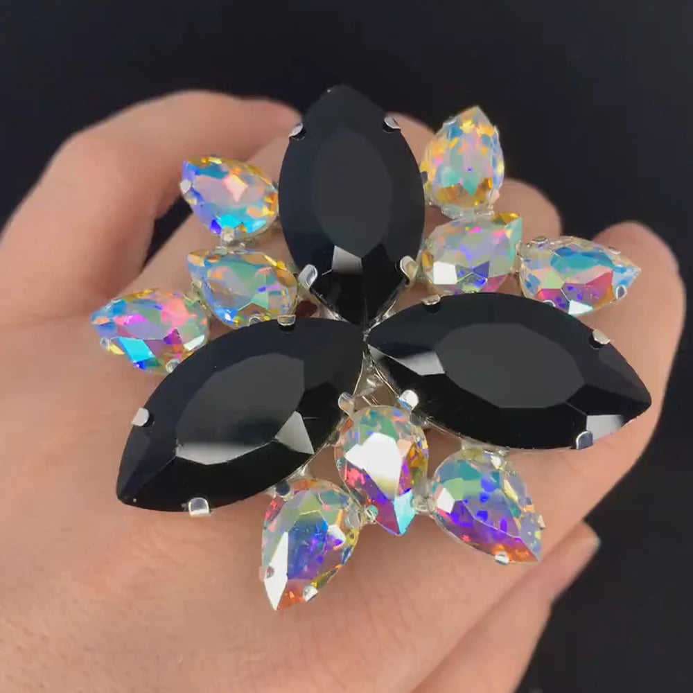 Exaggerate Rhinestone Drop Rings