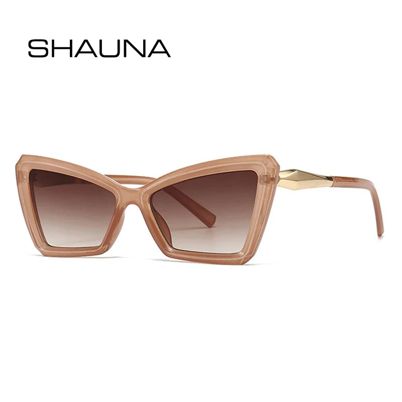 SHAUNA Retro Cat Eye Women Gradient Sunglasses Fashion Brand Designer Tea Blue Men Trending Sun Glasses Shades UV400