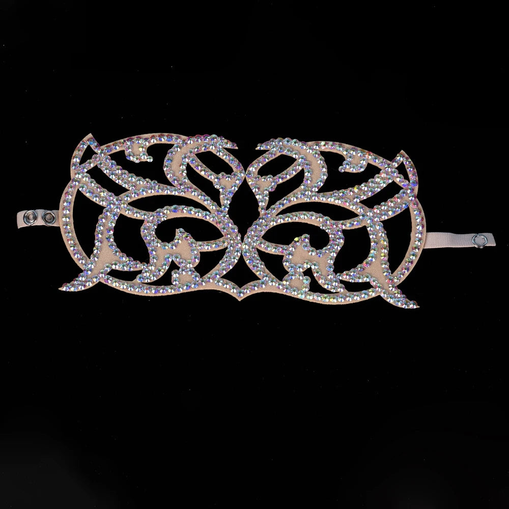 Stonefans Hollow Belly Arm Bracelet Crystal Dance Costume Accessories Performance Geometric Rhinestone Bangle Bracelet for Women