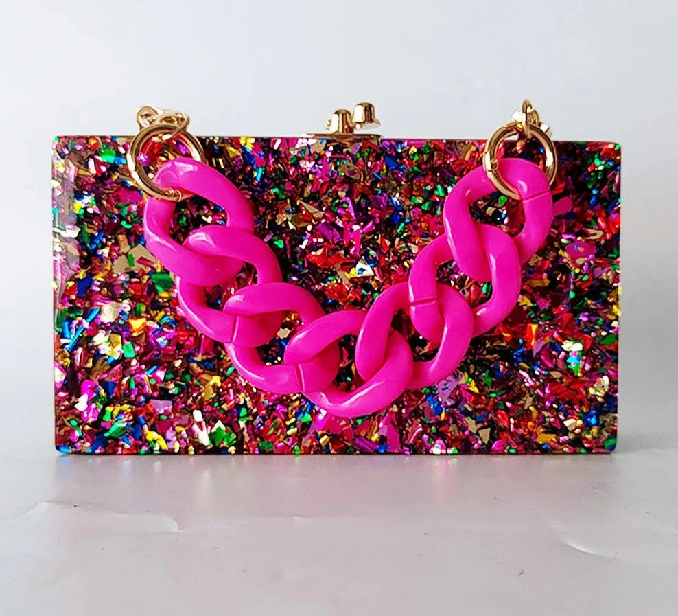 Colorful Glitter Messenger Bag