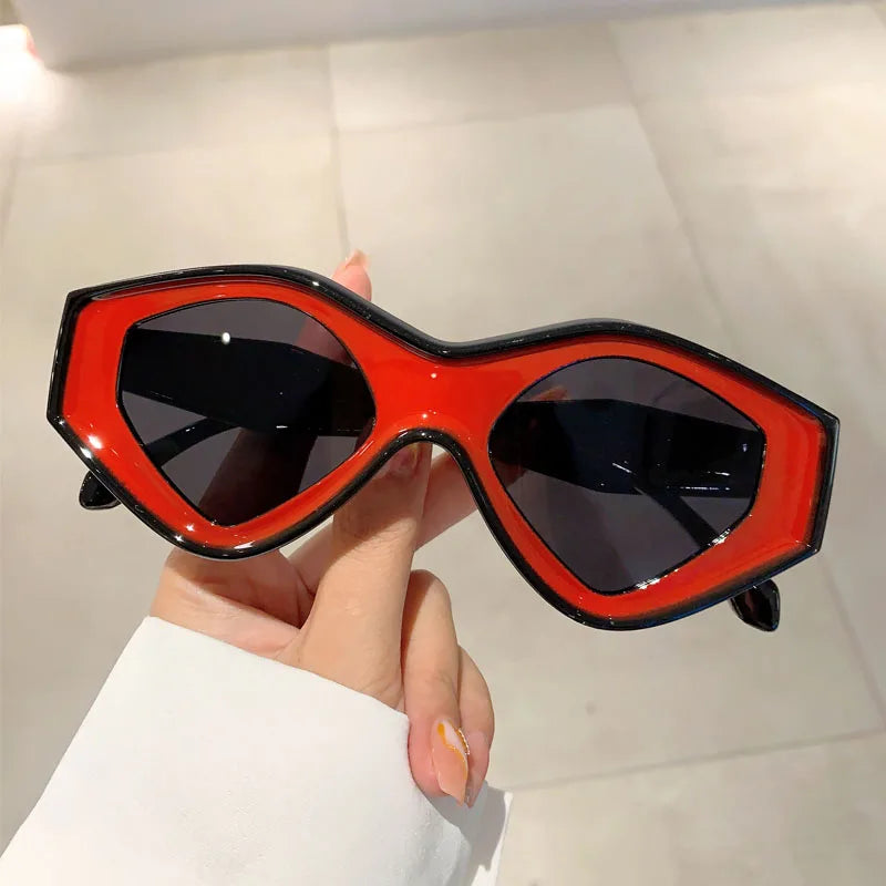 KAMMPT New Polygon Sunglasses Men Stylish Vintage Candy Color Eyewear Women 2023 Trendy Retro Luxury Brand Designer UV400 Shades