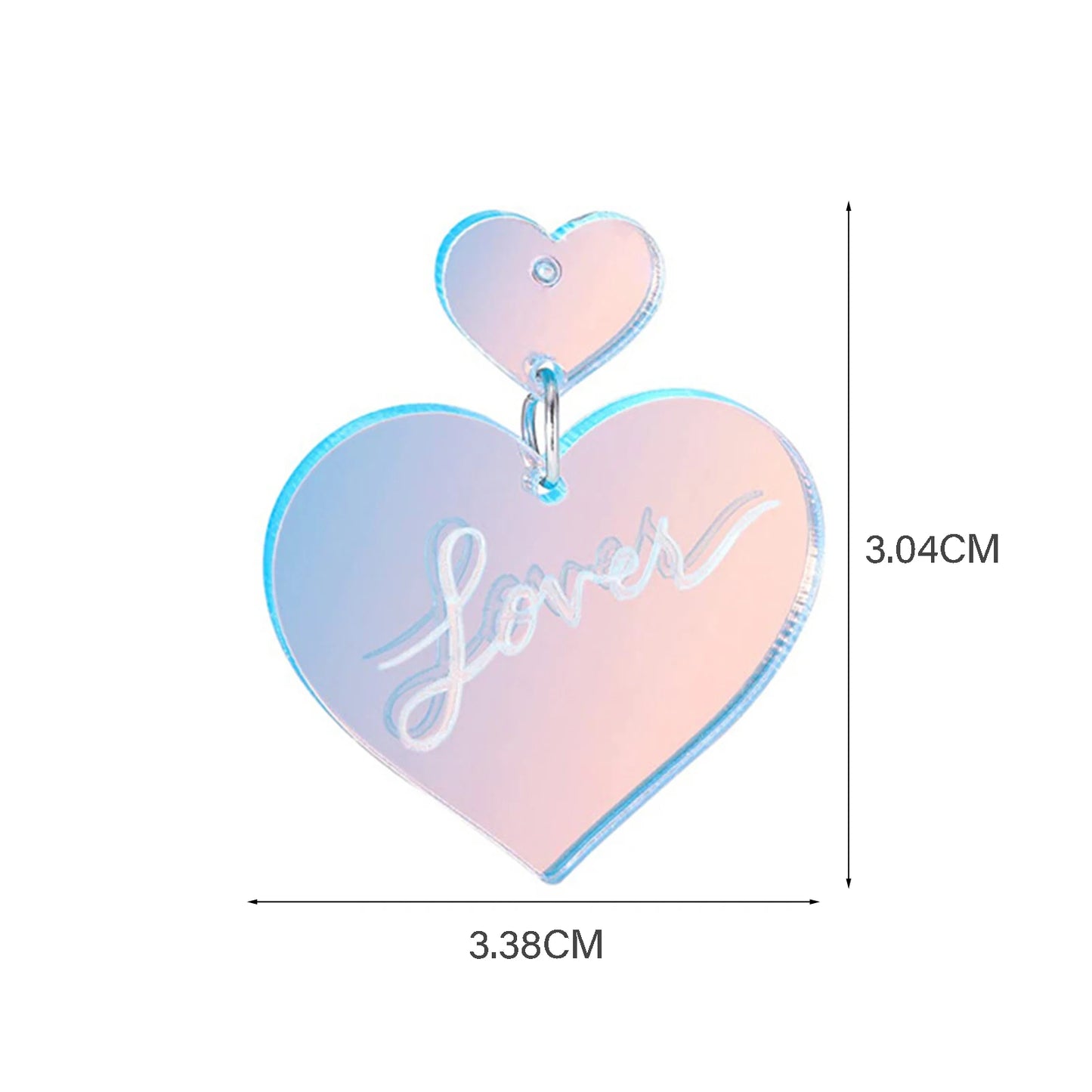 Heart Iridescent Hoop Earrings