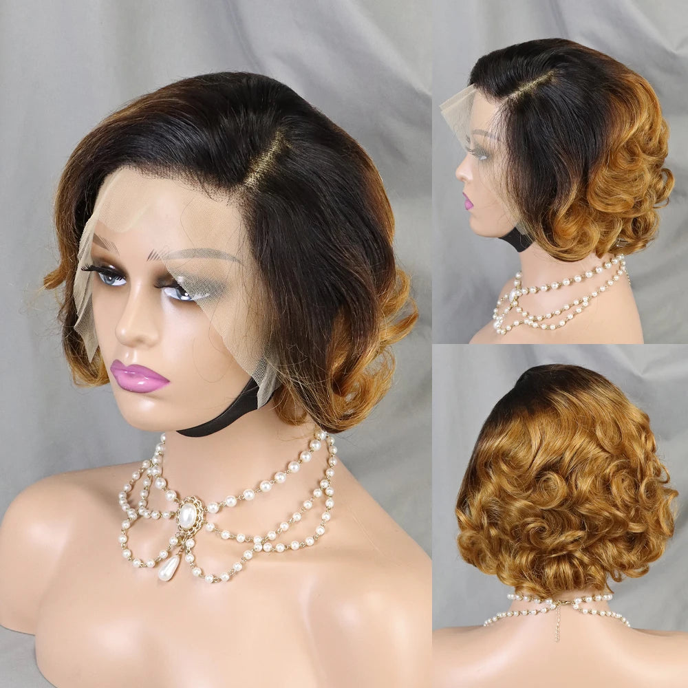 Pixie Cut Wig Short Bob Human Hair 13x4 Lace Frontal Human Hair Wig