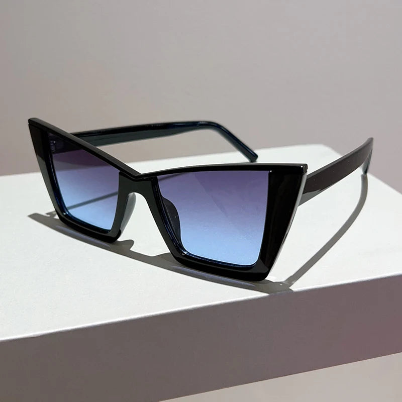KAMMPT Oversized Cat Eye Women Sunglasses Fashion Vintage Gradient Shades Sun Glasses Trendy Luxury Brand Designer UV400 Eyewear