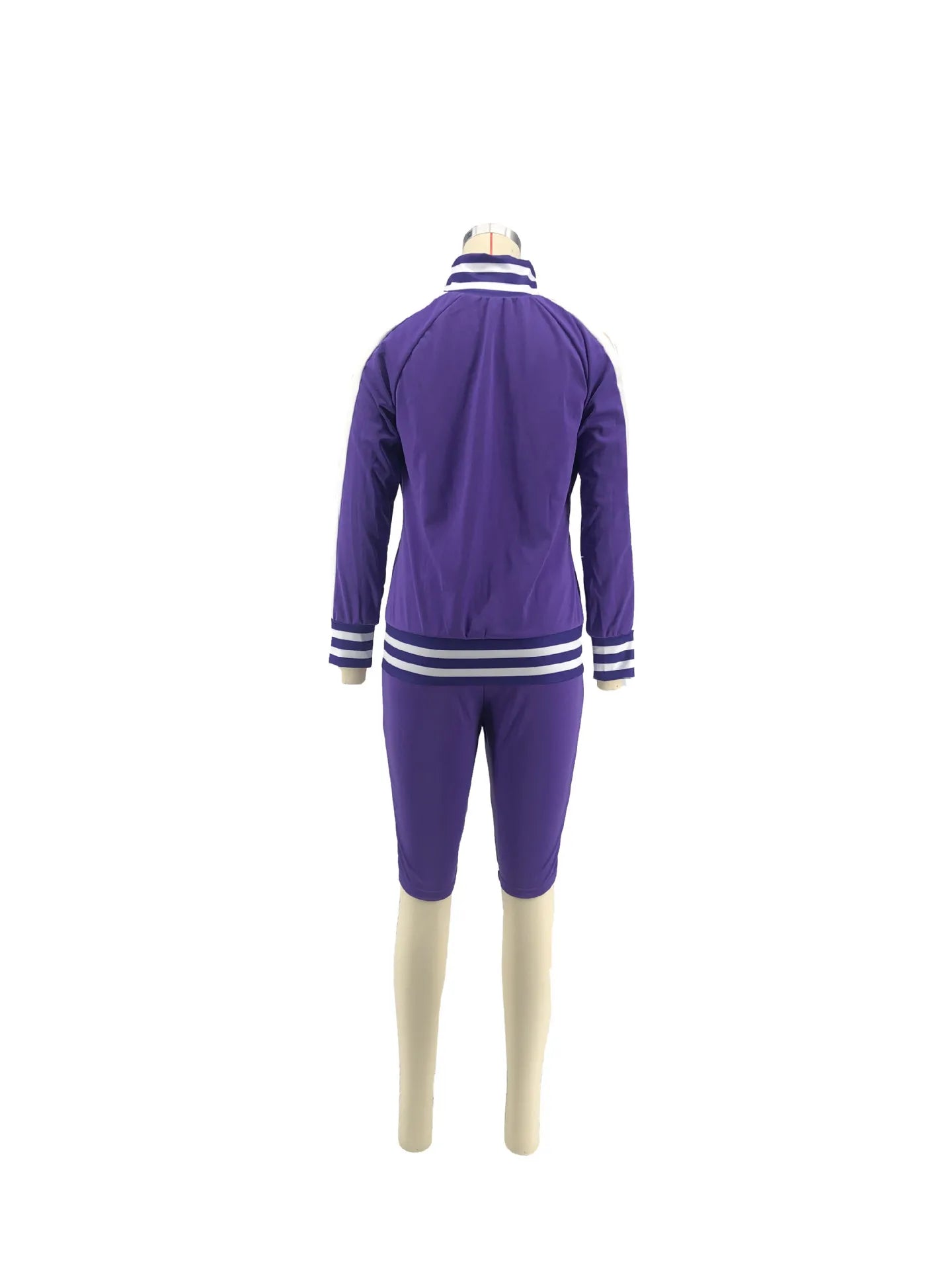 Women Sport 2 Piece Shorts OutfitsJogging Suits Cold Shoulder Zipper Jacket