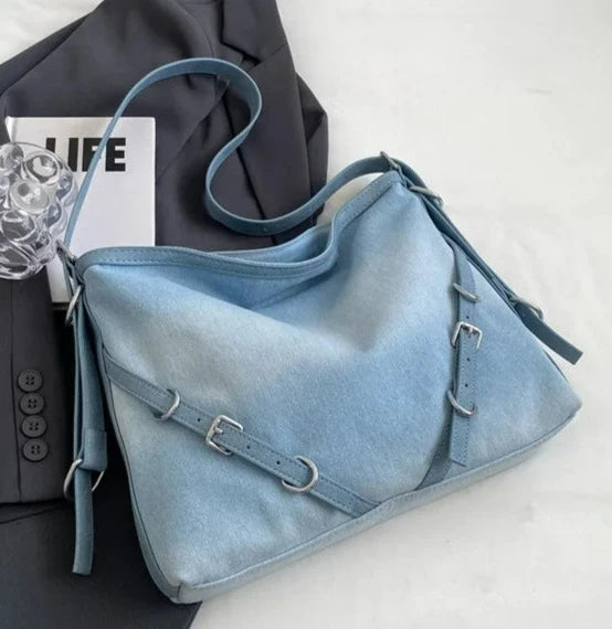 Denim Large Capacity Shoulder Messenger Bag