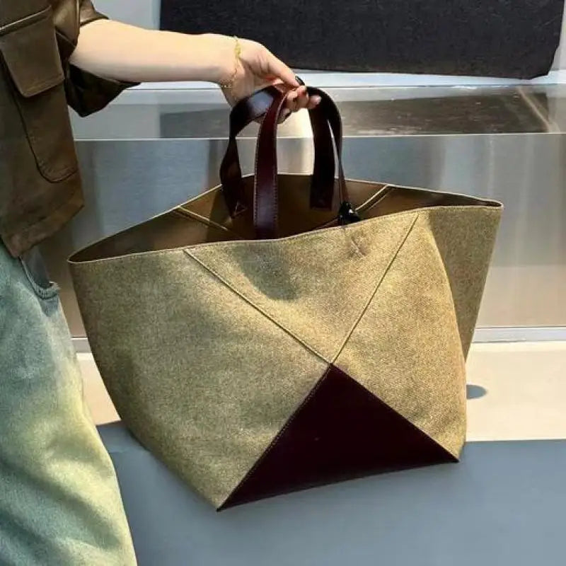 Bucket Tote Bag French Vintage Shoulder Bag