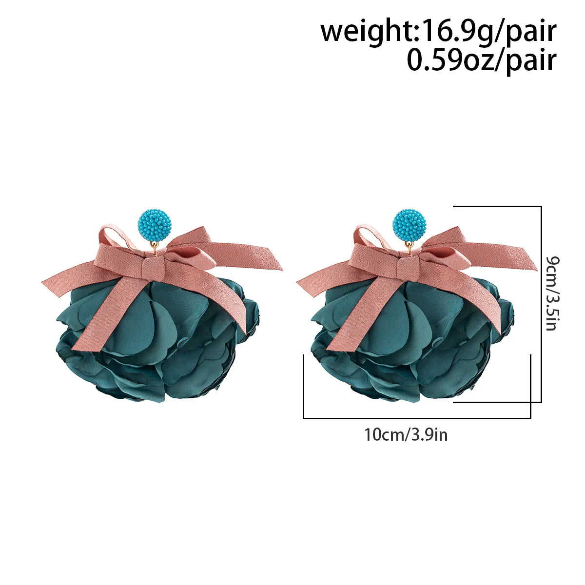 Exaggerated Colorful Large Fluffy Fabric Mesh Rose Flower Drop Earrings Women Trendy Elegant Petal Earrings Y2K Wed Accessories