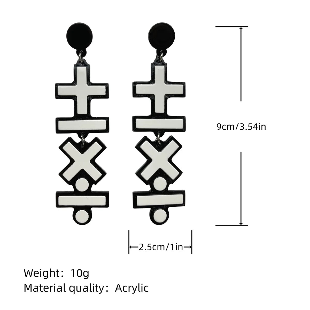 Hot Bohemian Acrylic Earrings Black And White Contrast Oval Long Earring Korean Version Exaggerated Holiday Beach Ear Rings Gift