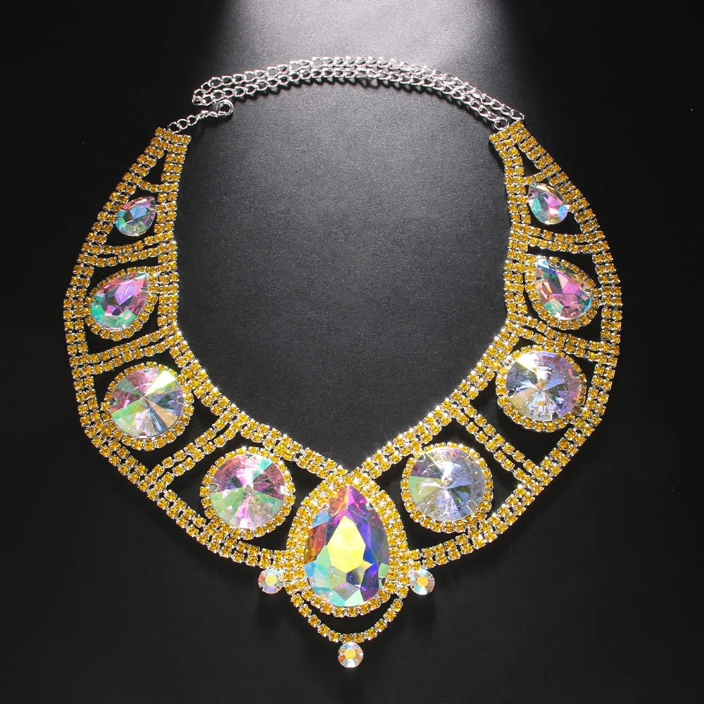 Yellow Jewelry Necklace Earrings Bracelet Set
