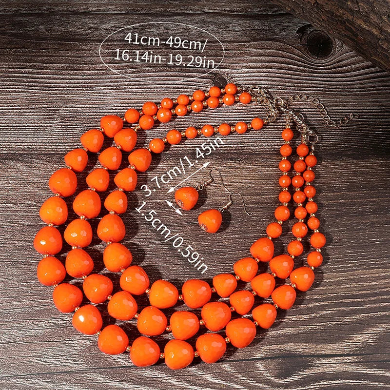 Three Layer Necklace Jewelry Set