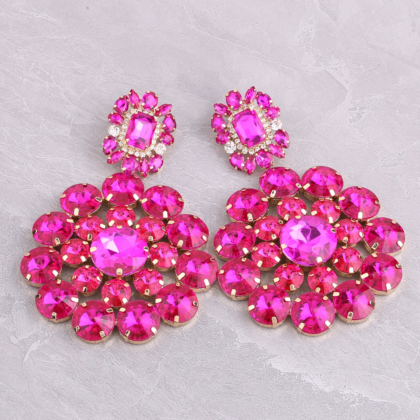 Big Rhinestone Drop Dangle Earrings