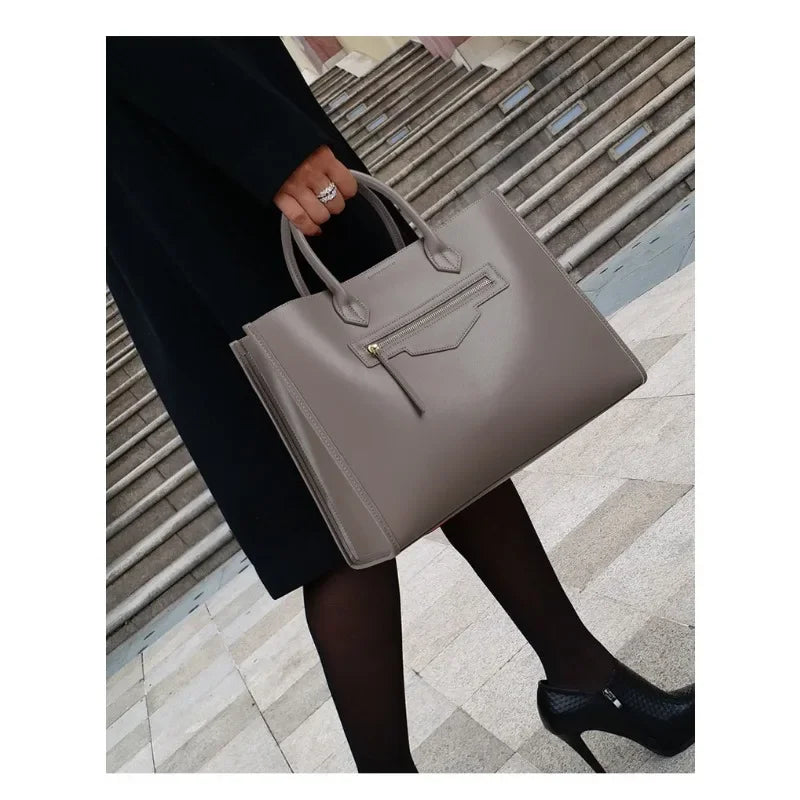 Leather New High Capacity Women's Commuter Bag Light Luxury Brand One Shoulder Crossbody Handbag