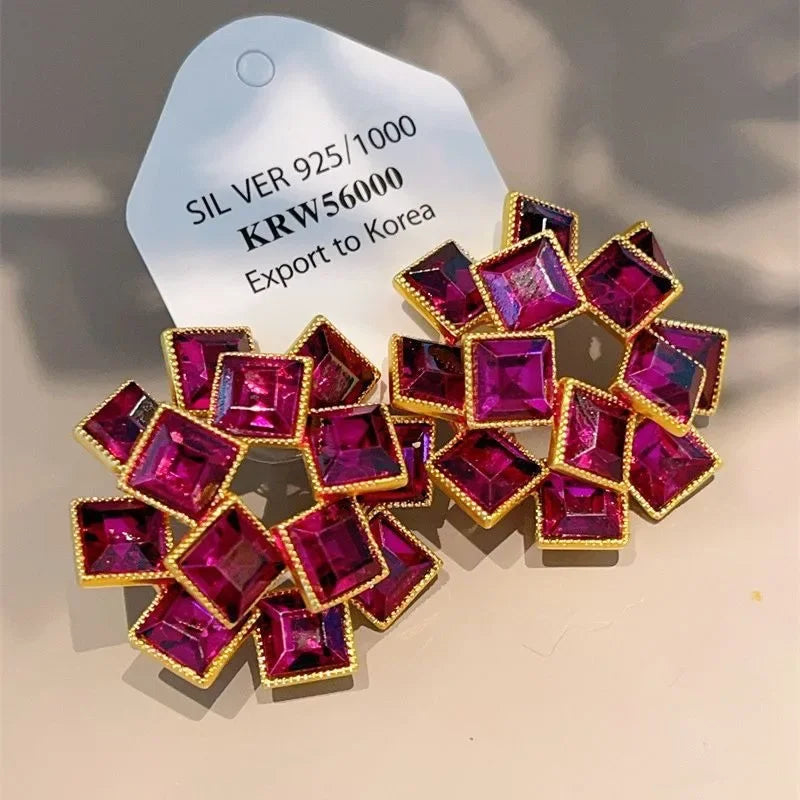 Draweye Medeival Vintage Stud Earrings for Women Geometric Korean Fashion Jewelry Dinner Party Elegant Aretes De Mujer