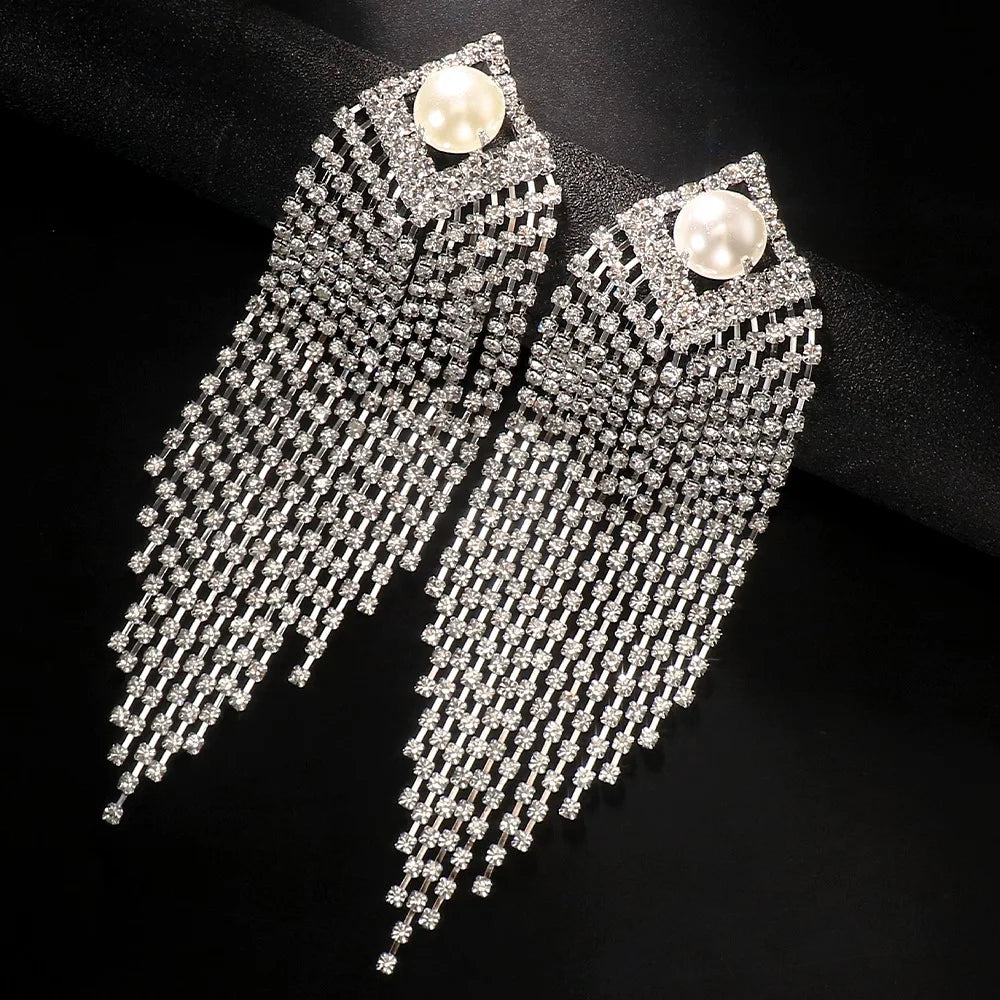 Shine Long Tassel Drop Earrings