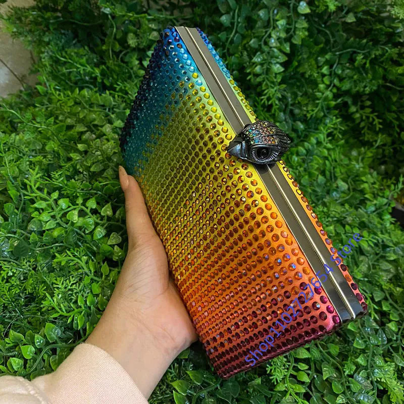 Mettalic Multi Colorful Patchwork Handbag