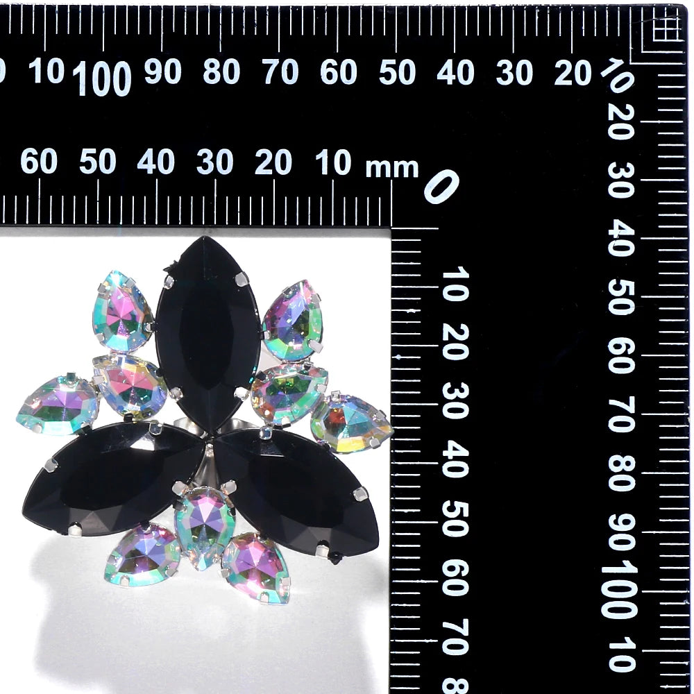 Exaggerate Rhinestone Drop Rings