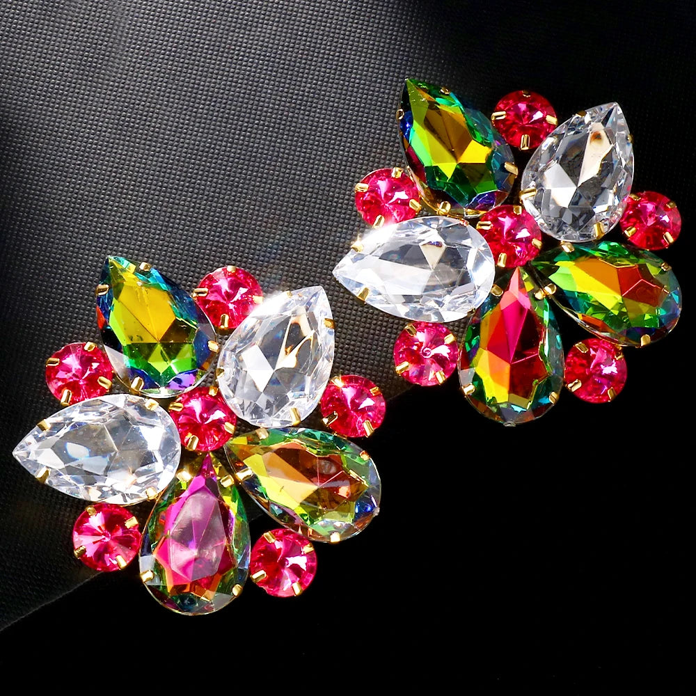 Flower Clip on Earrings Non Piercing Accessories