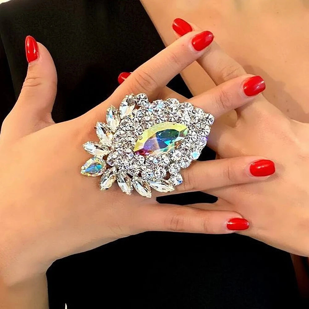 Geometry Rhinestone Horse Eye Ring
