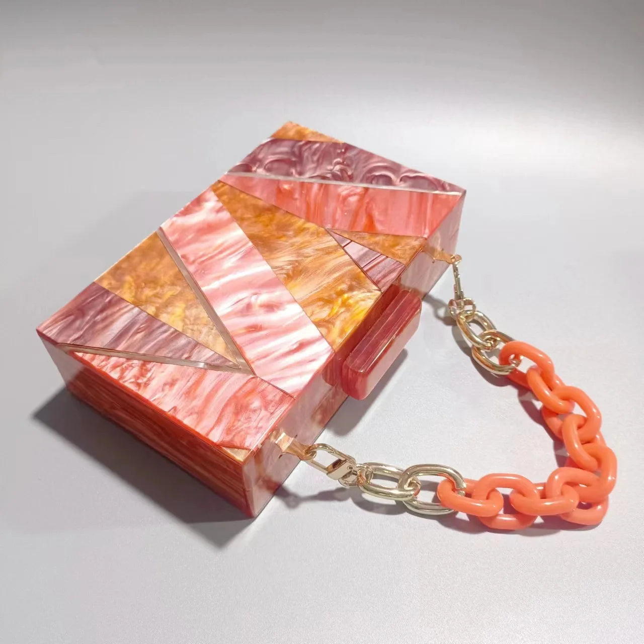 Evening Bright Orange Striped Acrylic