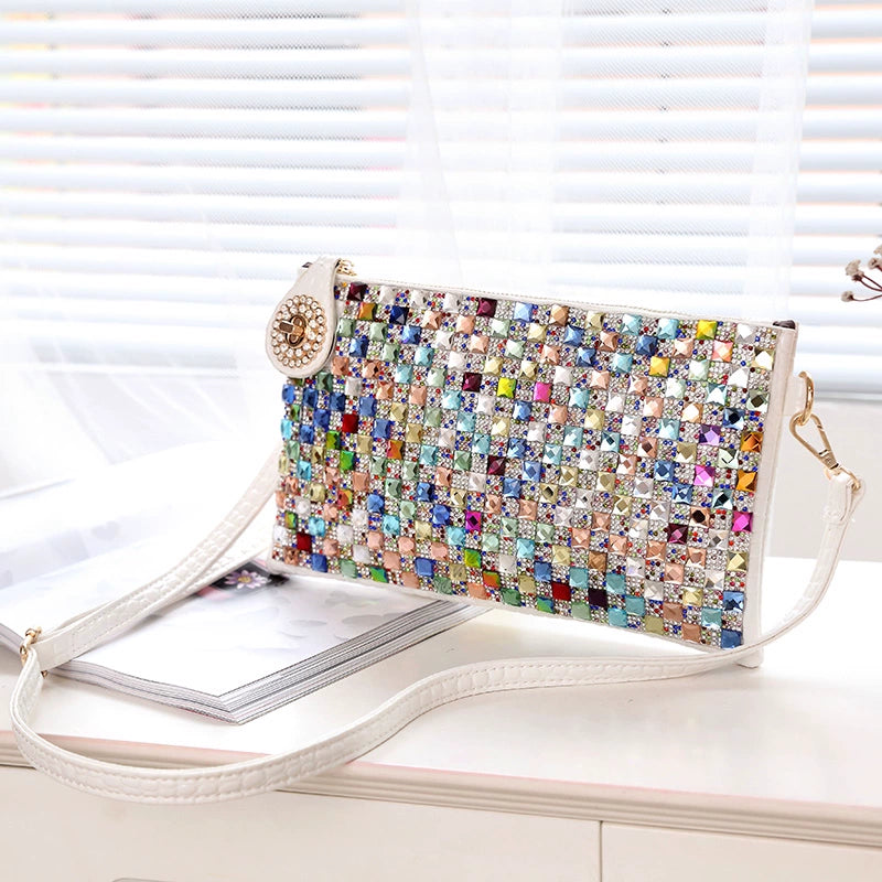 K-style Fashion for Evening Dinner Diamond Shoulder Crossbody Handbag