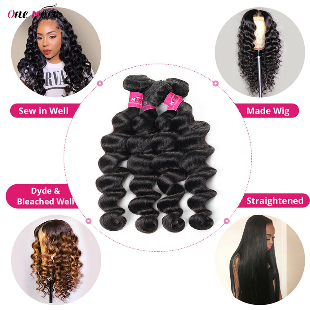 Loose Deep Wave Bundles With Frontal 13x4 Inch Human Hair Bundles With Frontal Free Part 3/4 Bundles With Frontal Closure