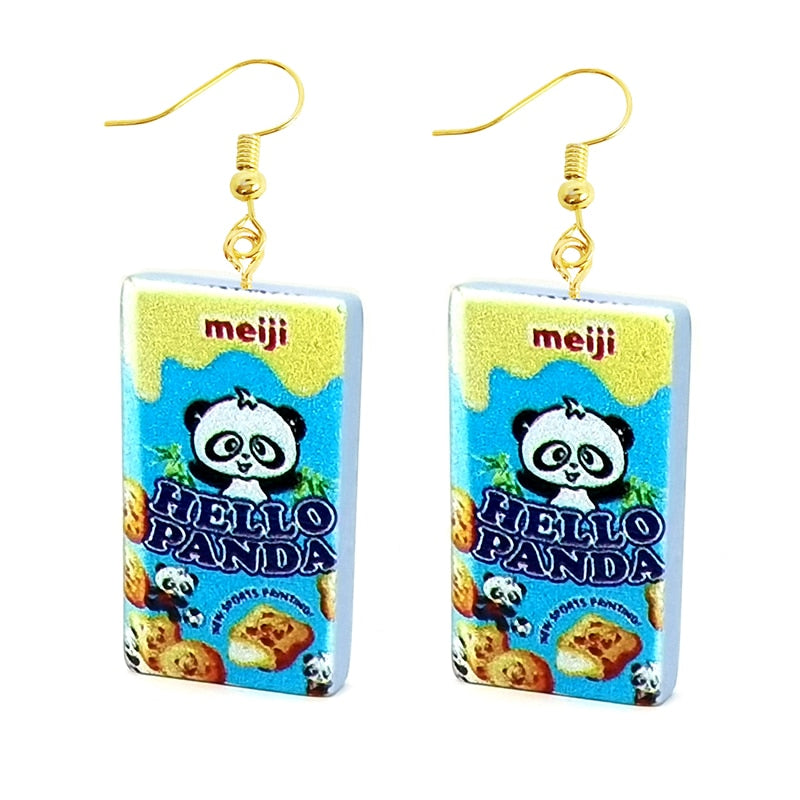 Earring For Women Resin Drop Custom Made Handmade Cute Girls Gift Eardrop Funny food Snacks Popcorn Donut Candy Chocolate Gum