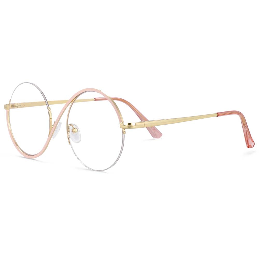 Round Metal Half Frame Anti Blue Light Optical Glasses Frames Men/Women