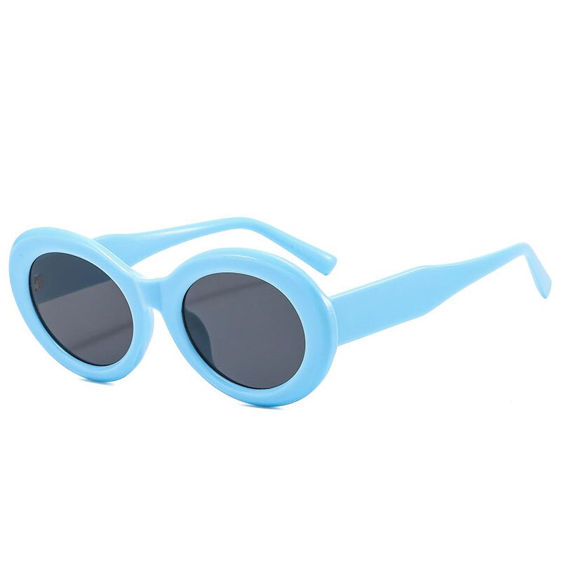 Retro Oval Sunglasses Women Fashion Blue Gray Shades UV400