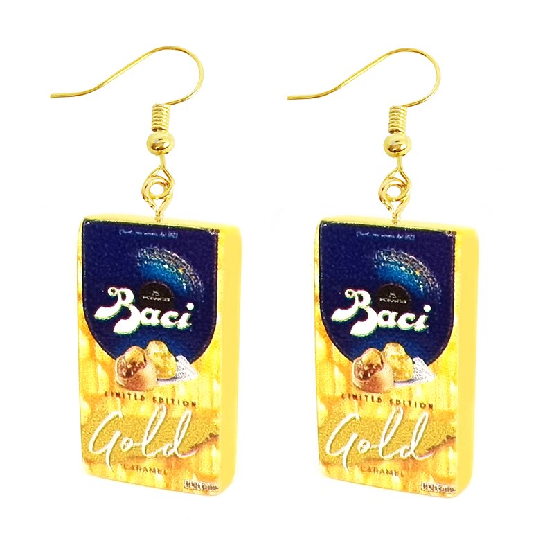 Earring For Women Resin Drop Custom Made Handmade Cute Girls Gift Eardrop Funny food Snacks Popcorn Donut Candy Chocolate Gum