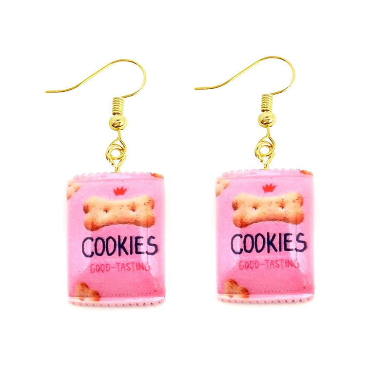 Earring For Women Resin Drop Custom Made Handmade Cute Girls Gift Eardrop Funny French Fries Cheese Chips Food Snacks