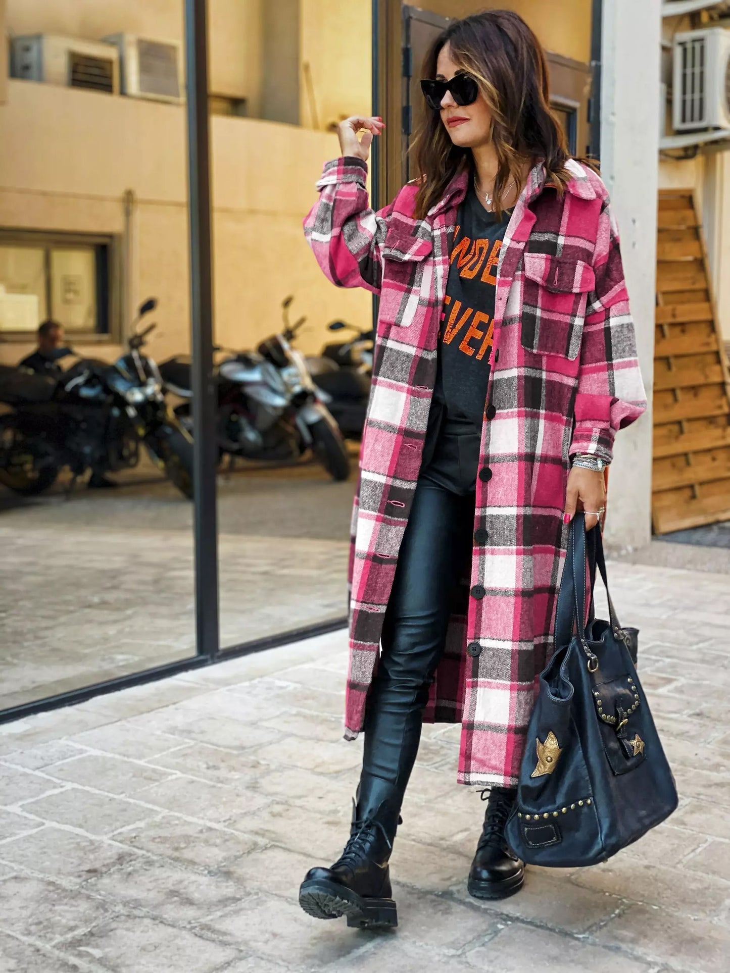 Autumn Long Shirt Coat Woolen Coat Streetwear Women Casual Jacket