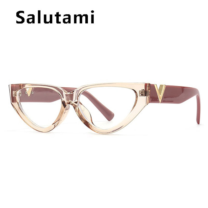 Unique Cat Eye Anti-blue Light Clear Lens Glasses & Sunglasses For Women