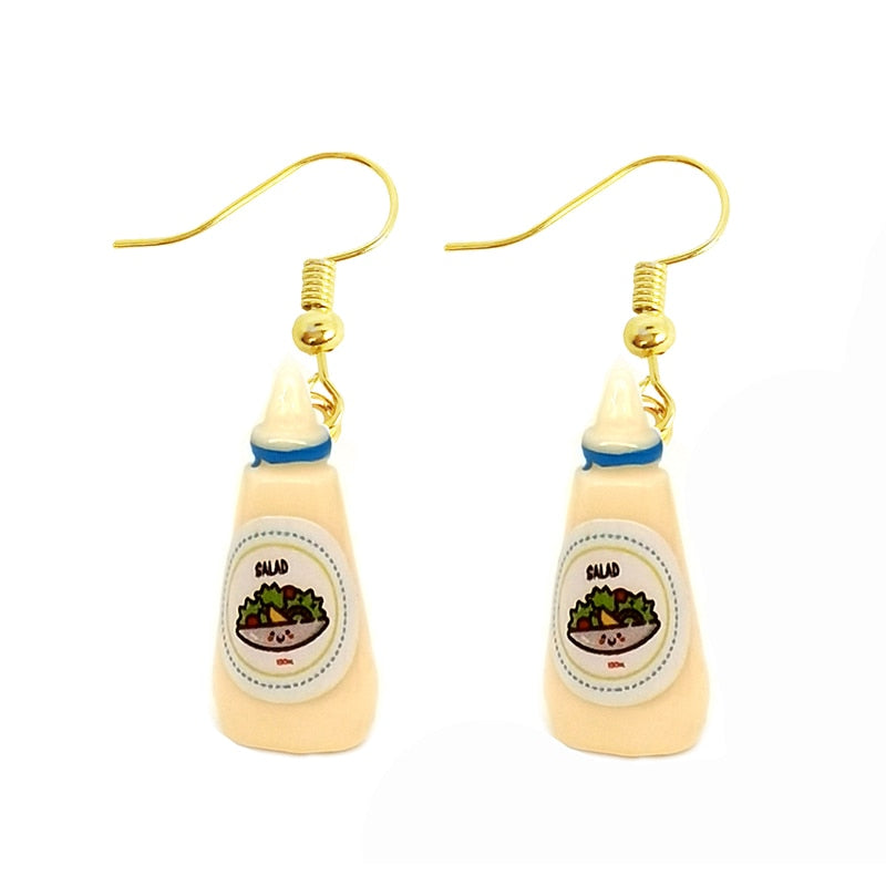 Earring For Women Resin Drop Custom Made Handmade Cute Girls Gift Eardrop Funny food Snacks Popcorn Donut Candy Chocolate Gum