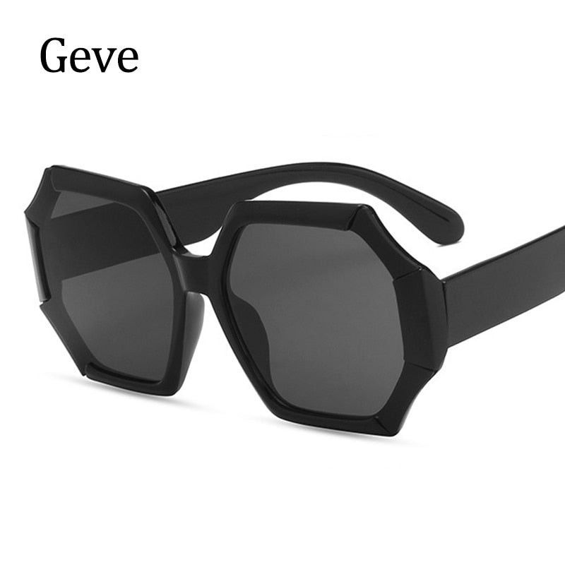 Unique Polygonal Square Sunglasses Brand Designer Gradient Lenses Sunglasses
