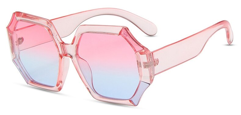 Unique Polygonal Square Sunglasses Brand Designer Gradient Lenses Sunglasses