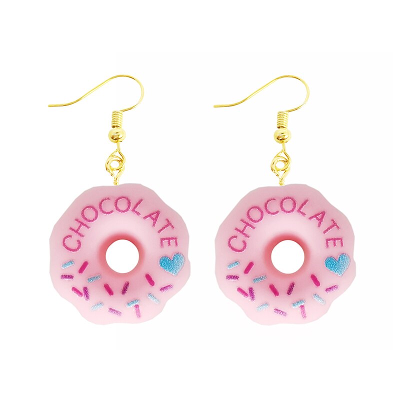 Earring For Women Resin Drop Custom Made Handmade Cute Girls Gift Eardrop Funny food Snacks Popcorn Donut Candy Chocolate Gum