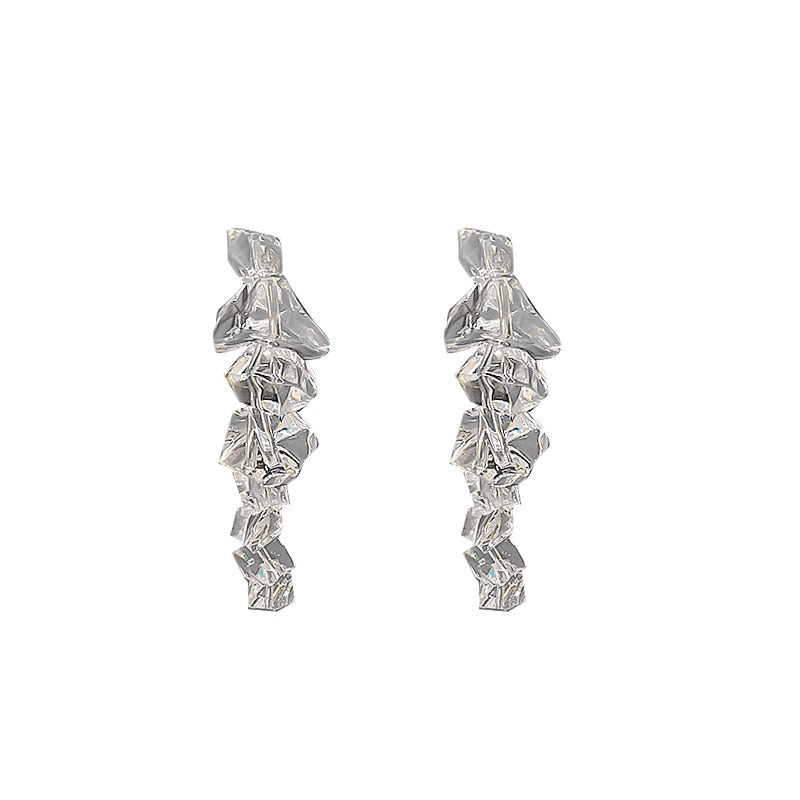 Vintage Long Tassels Transparent Acrylic Ice Drop Earrings
