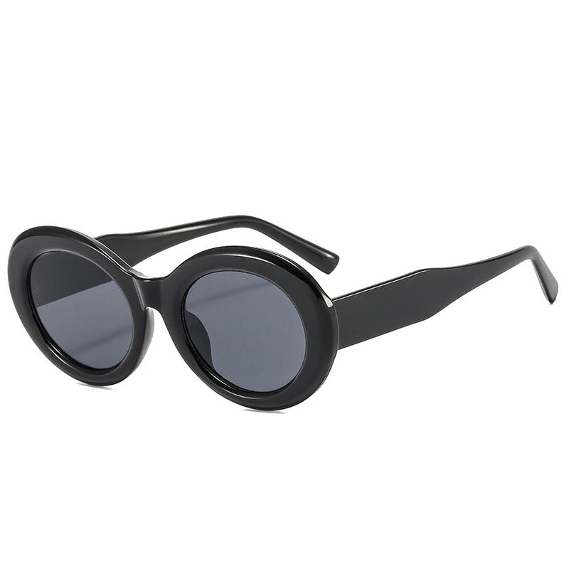 Retro Oval Sunglasses Women Fashion Blue Gray Shades UV400