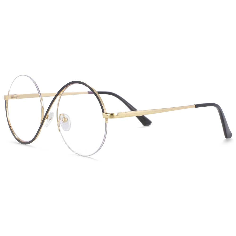 Round Metal Half Frame Anti Blue Light Optical Glasses Frames Men/Women